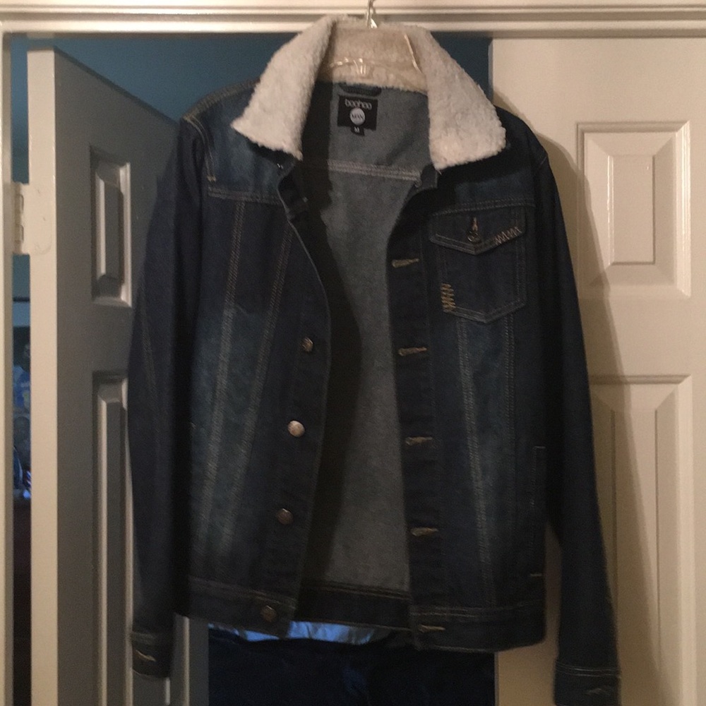 Boohoo man Fur-Lined Denim Jacket